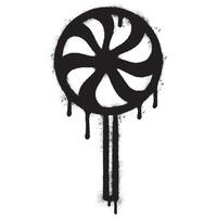 Spray Painted Graffiti Candy lollipop icon Sprayed isolated with a white background. graffiti Candy lollipop symbol with over spray in black over white. vector