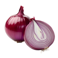 AI generated Onion cut in half png isolated on transparent background