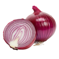 AI generated Onion cut in half png isolated on transparent background