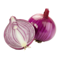 AI generated Onion cut in half png isolated on transparent background