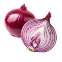 AI generated Onion cut in half png isolated on transparent background