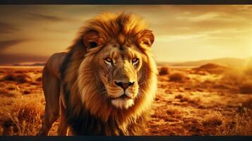 AI generated lion high quality image photo