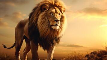 AI generated lion high quality image photo