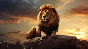 AI generated lion high quality image photo