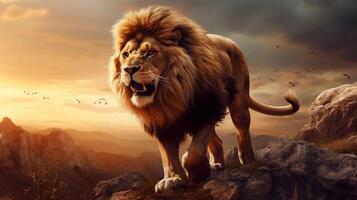 AI generated lion high quality image photo