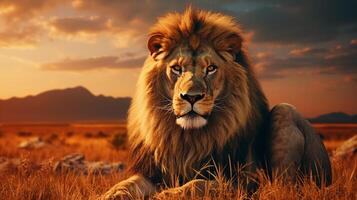 AI generated lion high quality image photo