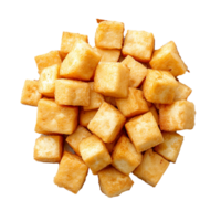 ai gerado prato do frito tofu cubos png isolado em transparente fundo