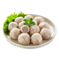 AI generated Plate of Bakso png isolated on transparent background