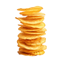 ai gegenereerd aardappel chips geïsoleerd Aan transparant achtergrond PNG