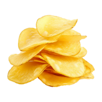 ai gegenereerd aardappel chips geïsoleerd Aan transparant achtergrond PNG