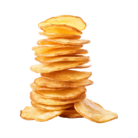 ai generiert Kartoffel Chips isoliert auf transparent Hintergrund png