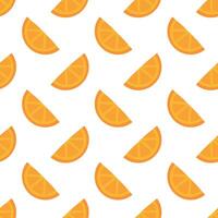 Seamless pattern with fresh slices of oranges for fabric, labels, print, wallpaper. Doodle summer fruit background. Vector illustration.