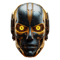 AI generated Robot face isolated on transparent background png