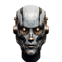 AI generated Robot face isolated on transparent background png