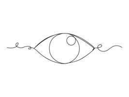 Eye continuous one line art isolated vector illustration.