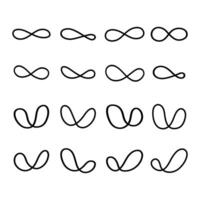 Infinity icon shape set isolated vector illustration.