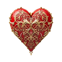 AI generated Red heart shape isolated on transparent background png