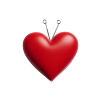 ai gerado vermelho coração forma isolado em transparente fundo png