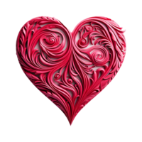 AI generated Red heart shape isolated on transparent background png