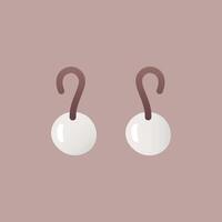 Simple pearl earrings vector