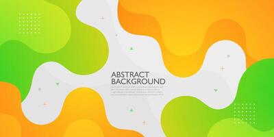 Bright colorful liquid fluid abstract background with orange, green and yellow gradient color combination. soft color and overlay pattern on white background. Eps10 vector