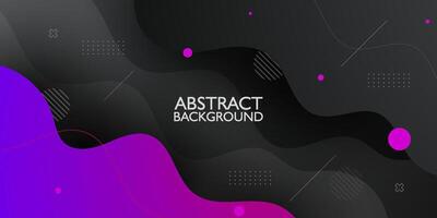 Fluid purple and dark gray geometric business banner design. Creative banner design with wave shapes and lines for template. Simple horizontal banner. Eps10 vector