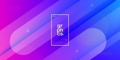 Dynamic abstract purple and blue gradient illustration geometric background with simple rectangle curve pattern. Cool and bright design. Eps10 vector