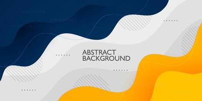 Simple blue and orange geometric business banner design on white background. Creative banner design with wave shapes and lines for template. Simple horizontal banner. Eps10 vector