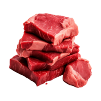 AI generated Stack of raw beef isolated on transparent background png