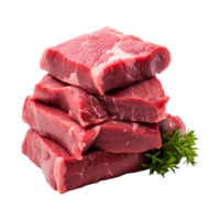 AI generated Stack of raw beef isolated on transparent background png