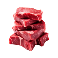 ai gegenereerd stack van rauw rundvlees geïsoleerd Aan transparant achtergrond PNG