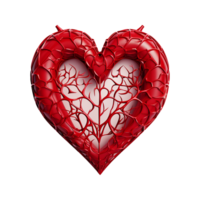 AI generated Red heart shape isolated on transparent background png