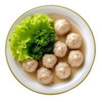 AI generated Plate of Bakso png isolated on transparent background