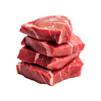 AI generated Stack of raw beef isolated on transparent background png