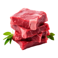 ai generado apilar de crudo carne de vaca aislado en transparente antecedentes png