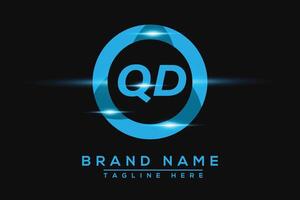 QD Blue logo Design. Vector logo design for business.