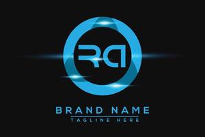 RA Blue logo Design. Vector logo design for business.