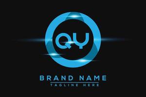 QY Blue logo Design. Vector logo design for business.
