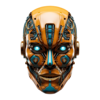 AI generated Robot face isolated on transparent background png