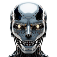 AI generated Robot face isolated on transparent background png