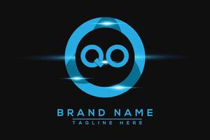 QO Blue logo Design. Vector logo design for business.