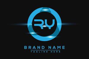 RY Blue logo Design. Vector logo design for business.