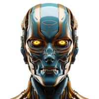 AI generated Robot face isolated on transparent background png