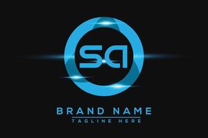 SA Blue logo Design. Vector logo design for business.