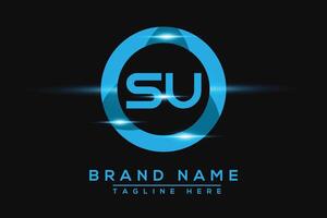 SU Blue logo Design. Vector logo design for business.