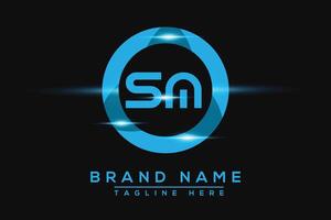 SM Blue logo Design. Vector logo design for business.