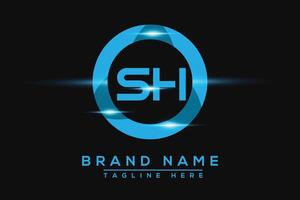 SH Blue logo Design. Vector logo design for business.