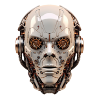 AI generated Robot face isolated on transparent background png