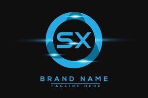 SX Blue logo Design. Vector logo design for business.