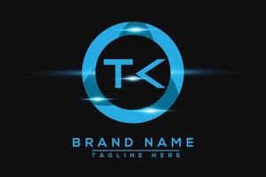 TK Blue logo Design. Vector logo design for business.